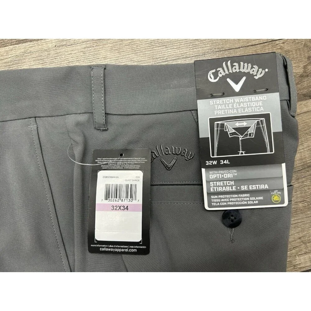 CALLAWAY GOLF PERFORMANCE PANTS Size 32x34 (actual 34x34) Grey STRETCH OPTI DRI